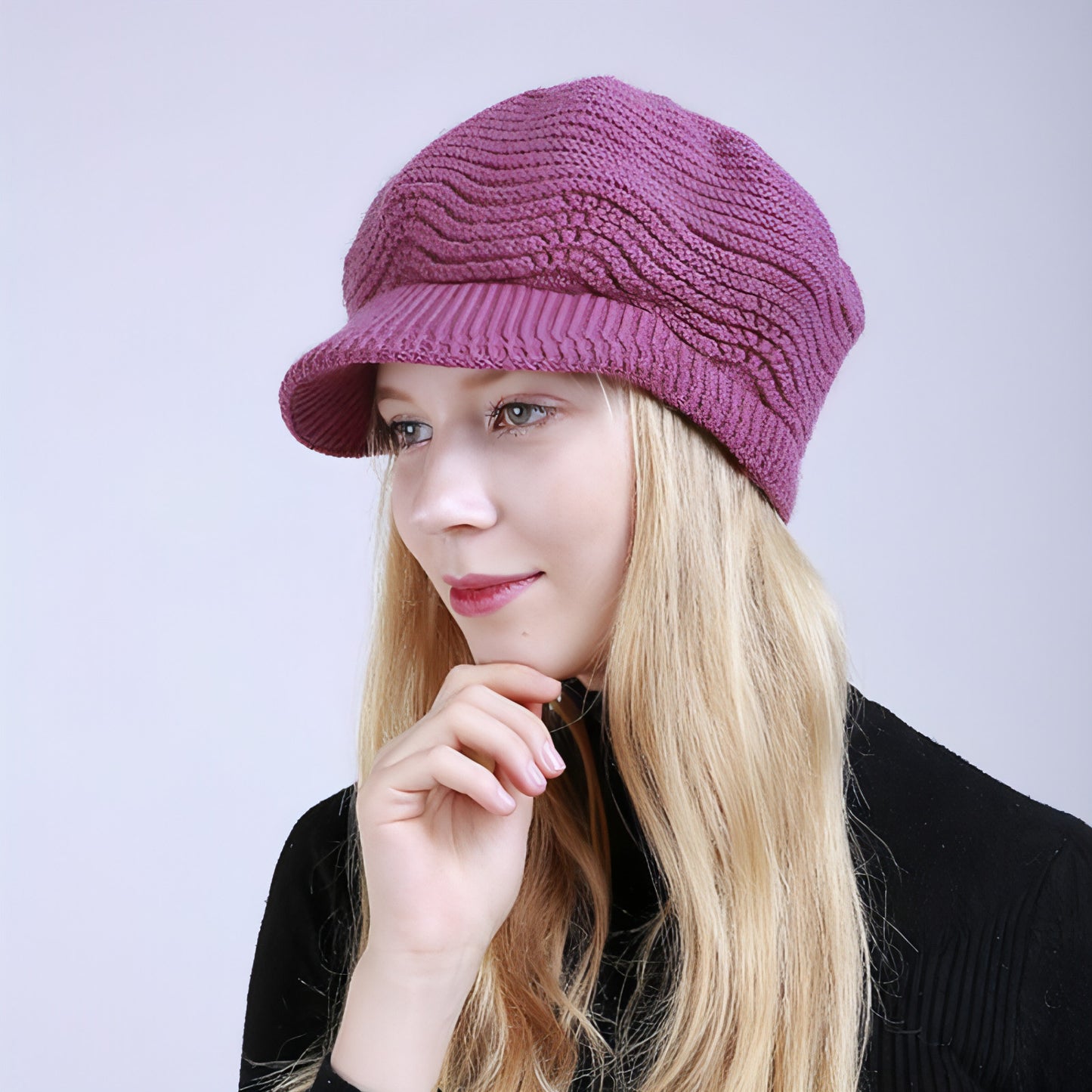 Fleece Fashion Warm Ladies Knitted Hat