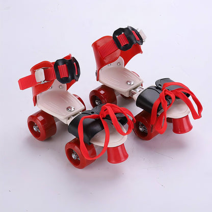 Roller Skates Double Row Pulley Four-wheeled Children's Adjustable Roller Skates Roller Skates