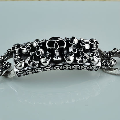 Retro Punk Fashion Men's Silver Hip-hop Bracelet