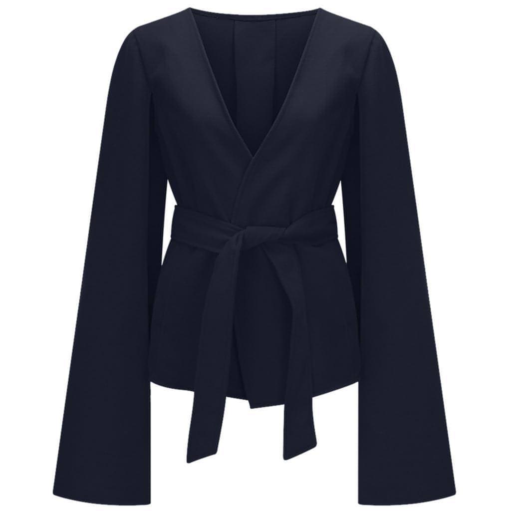 Women's Pure Color Slim Fit Woolen Coat Jacket