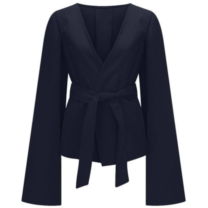 Women's Pure Color Slim Fit Woolen Coat Jacket