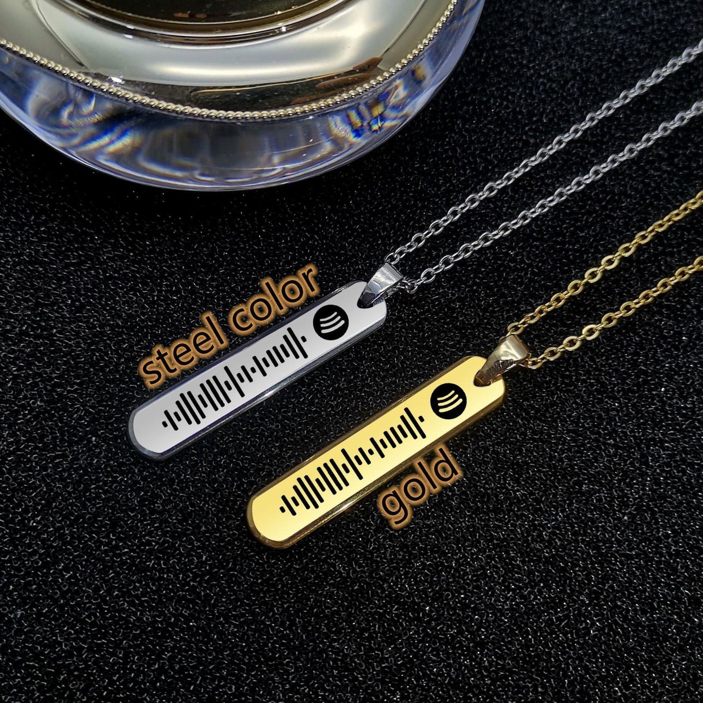 Stainless Steel Necklace With Laser Lettering