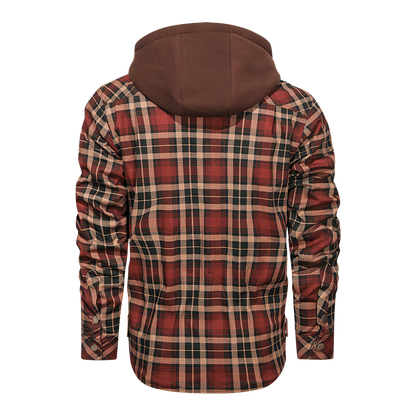 Men Long-sleeved Plaid Jacket