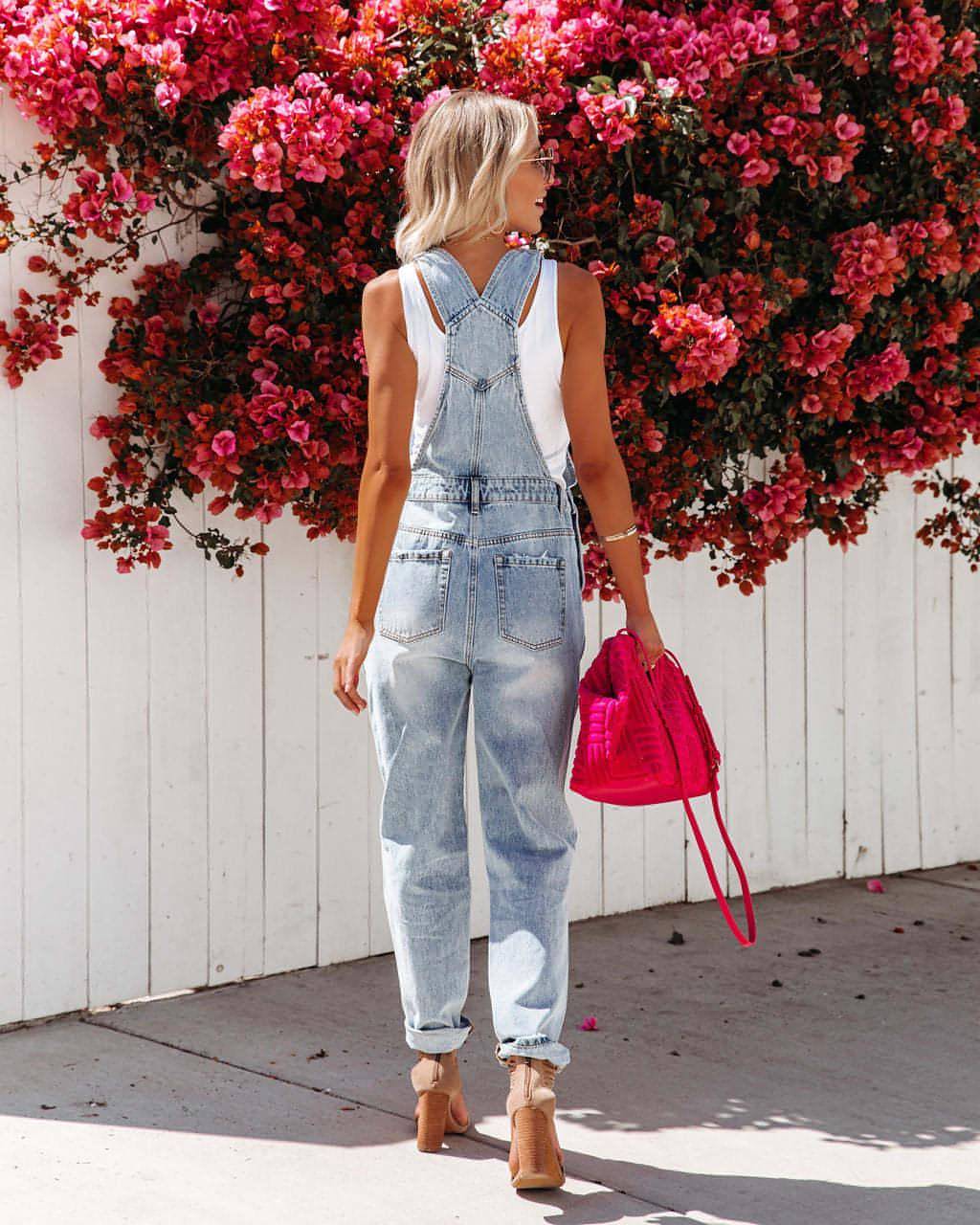 A.1 Denim Women's Jumpsuit With Shoulder Straps