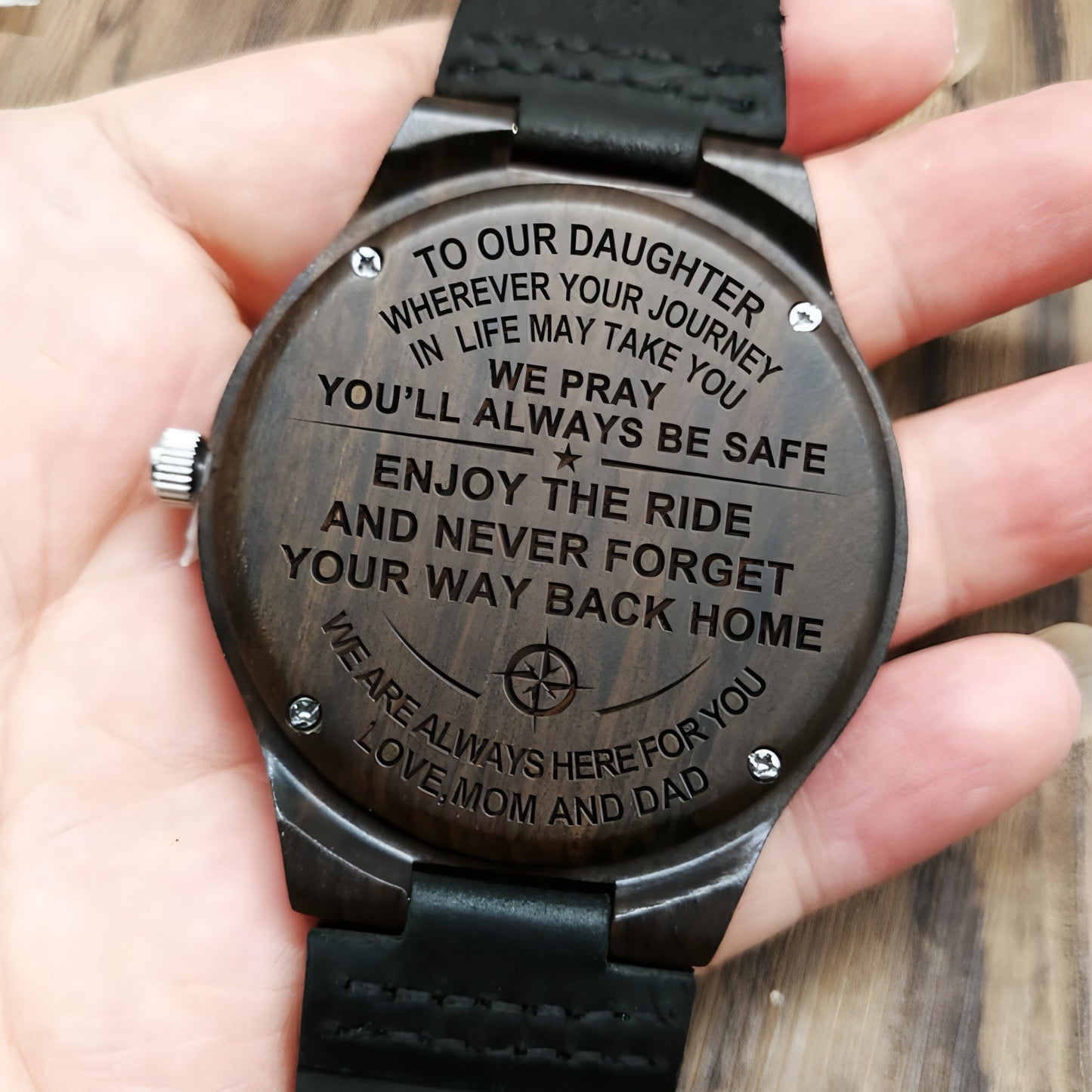 Custom Engraved Wooden Watch – Personalized Gift for Him