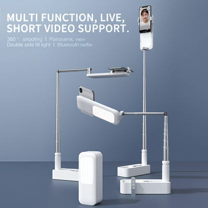 Soporte para teléfono portátil para selfies con control remoto Bluetooth plegable y liviano