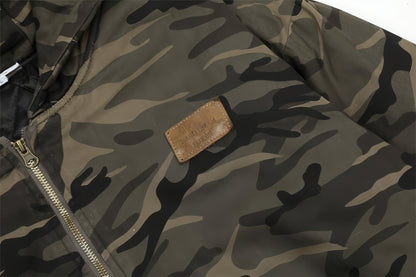 American Retro Camouflage Hooded Cotton Jacket For Men