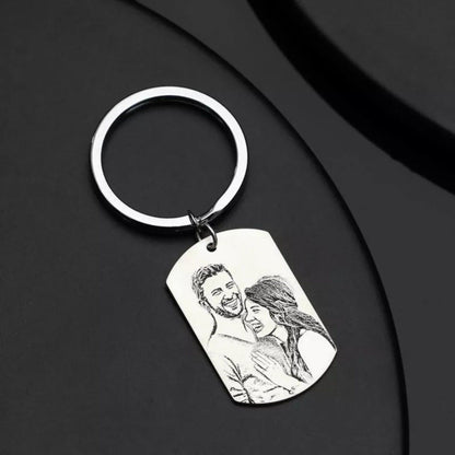 Personalized Photo Keychain – Custom S925 Sterling Silver Picture Pendant