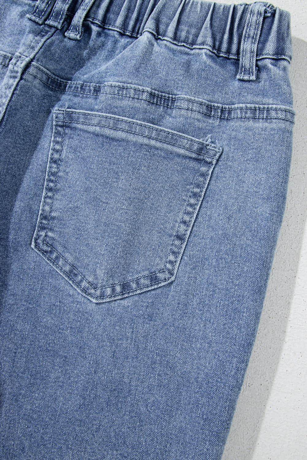 Dämmerung blau vereiteltes Stern Patchwork gerade Bein lose Jeans