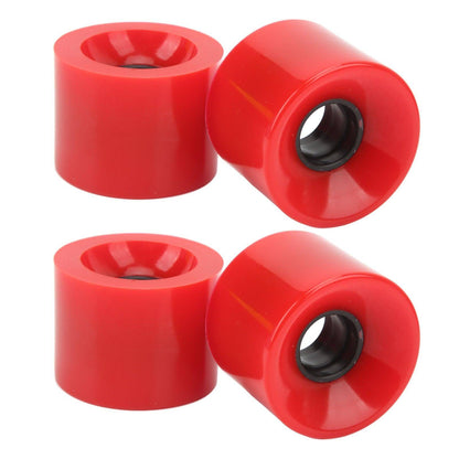 Four 4PCS PU Skateboard Wheel Replacement Low Noise Multifunctional Land Surfboard Roller Casters Red