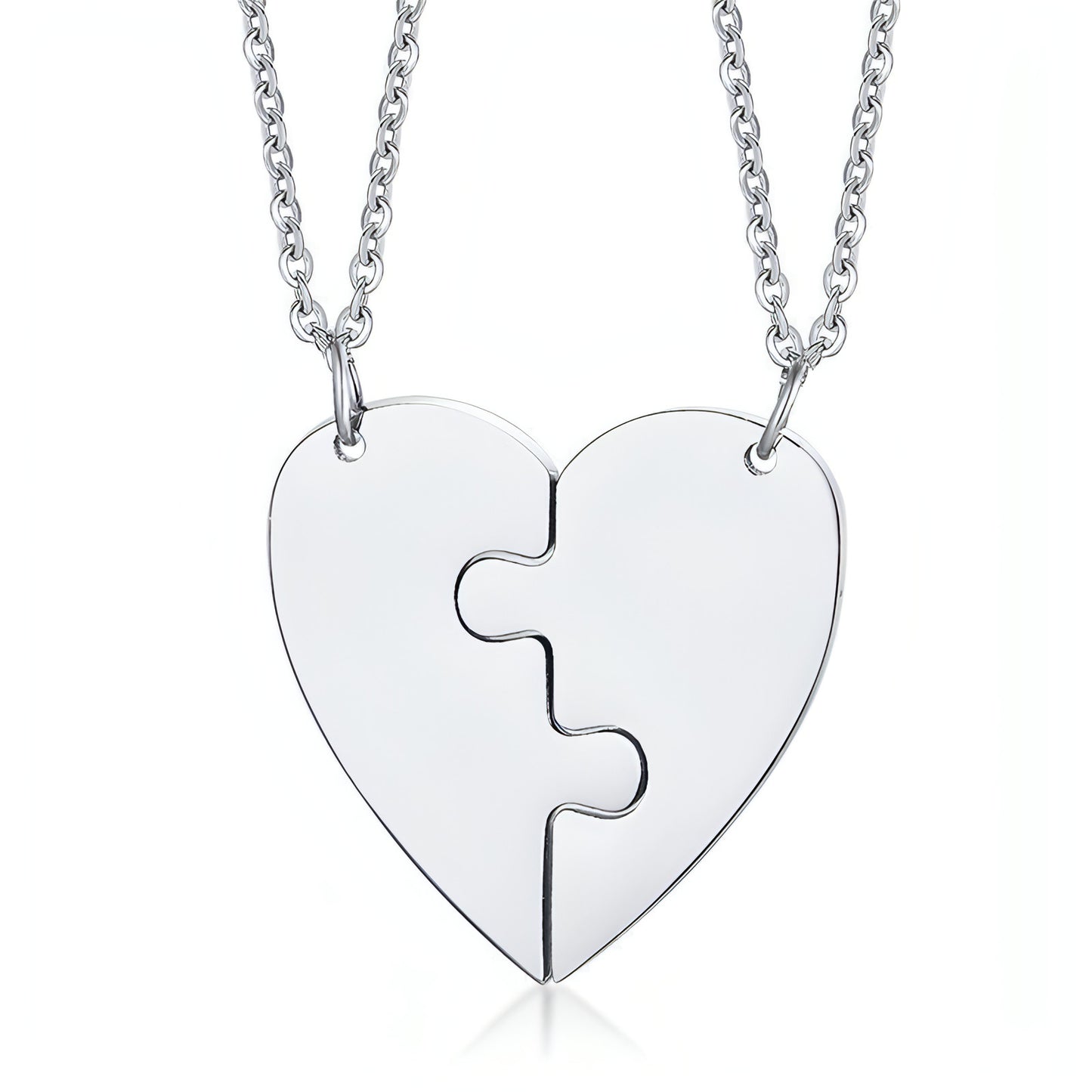 Titanium Steel Heart-Shaped Friendship Pendant – Two-Piece Jewelry