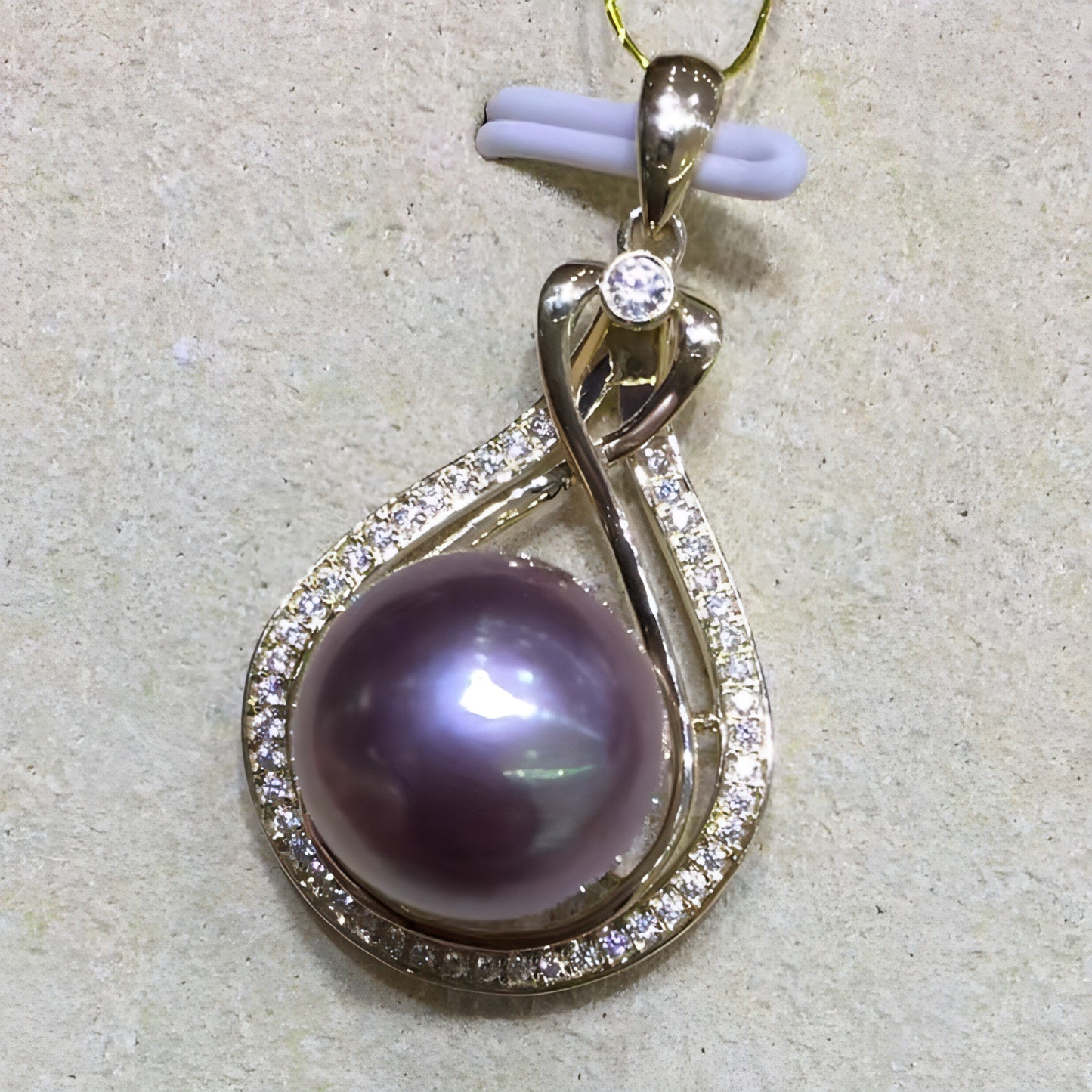 Bright Purple Edison Freshwater Pearl Pendant