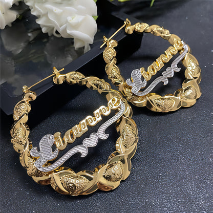 Ins Wind Alloy Carved Name Earrings