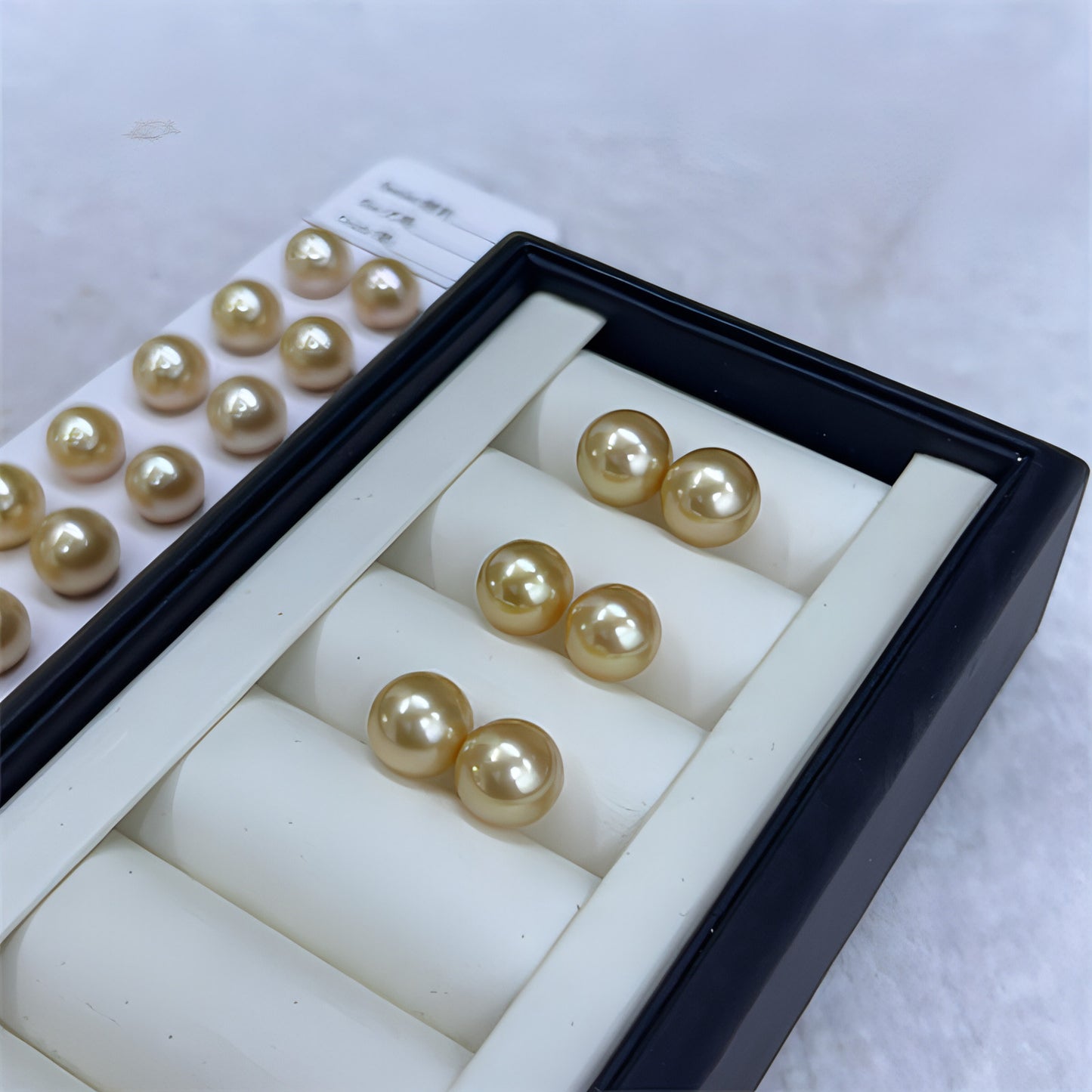 Seawater Nanyang Gold Pearl Ear Studs