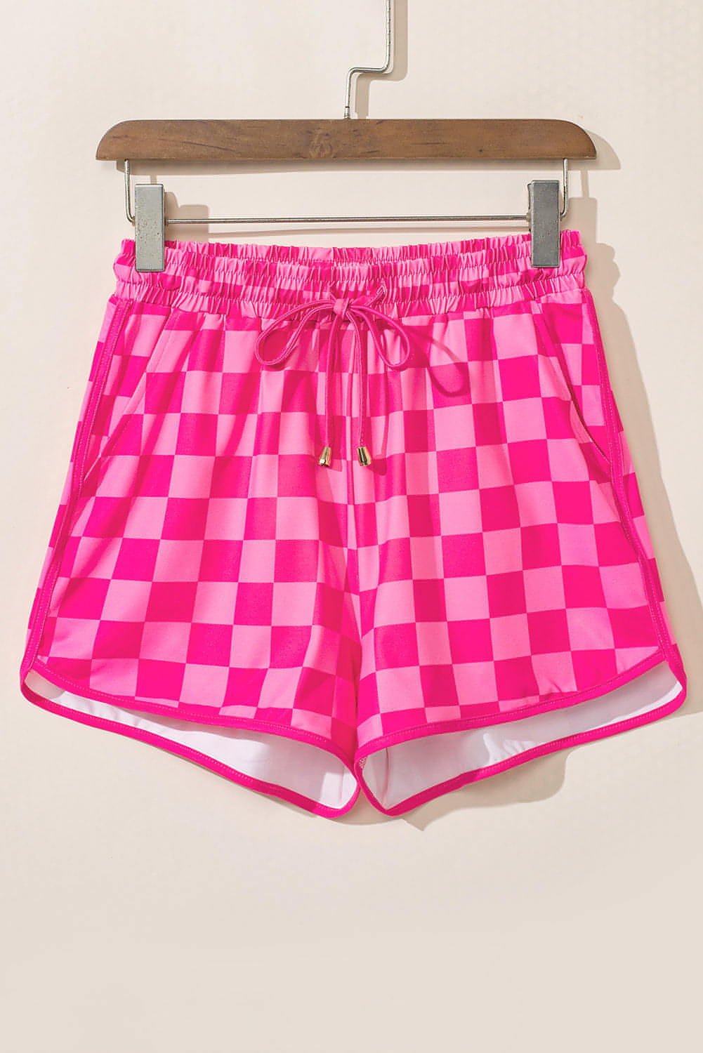 Rose rutete snøring, elastisk midje uformelle shorts