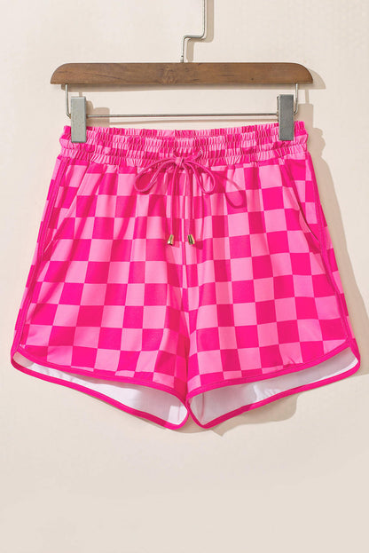 Rose rutete snøring, elastisk midje uformelle shorts