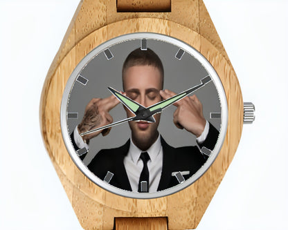 Men’s Custom Engraved Wooden Photo Watch – Unique Personalized Gift