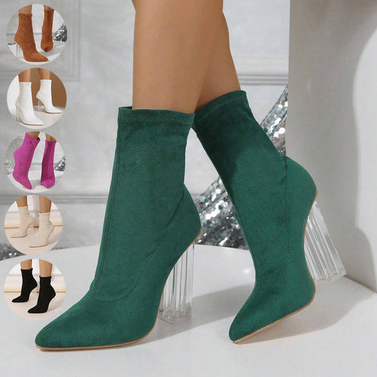 A1. Crystal High-heeled Shoes Women Boots