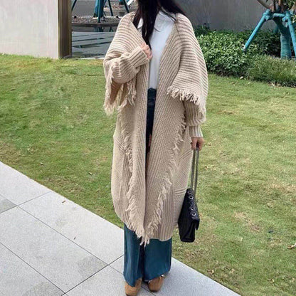 Long Alpaca Wool Sweater Coat Handmade Womens Clothing