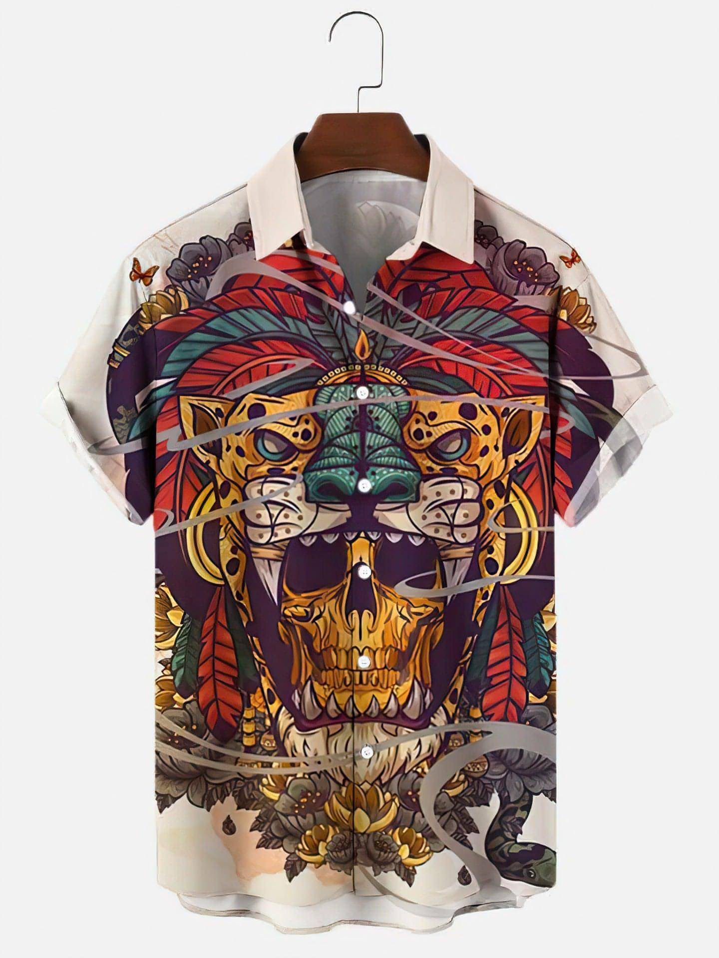 Skull & Roses Printed Men's DressShirt