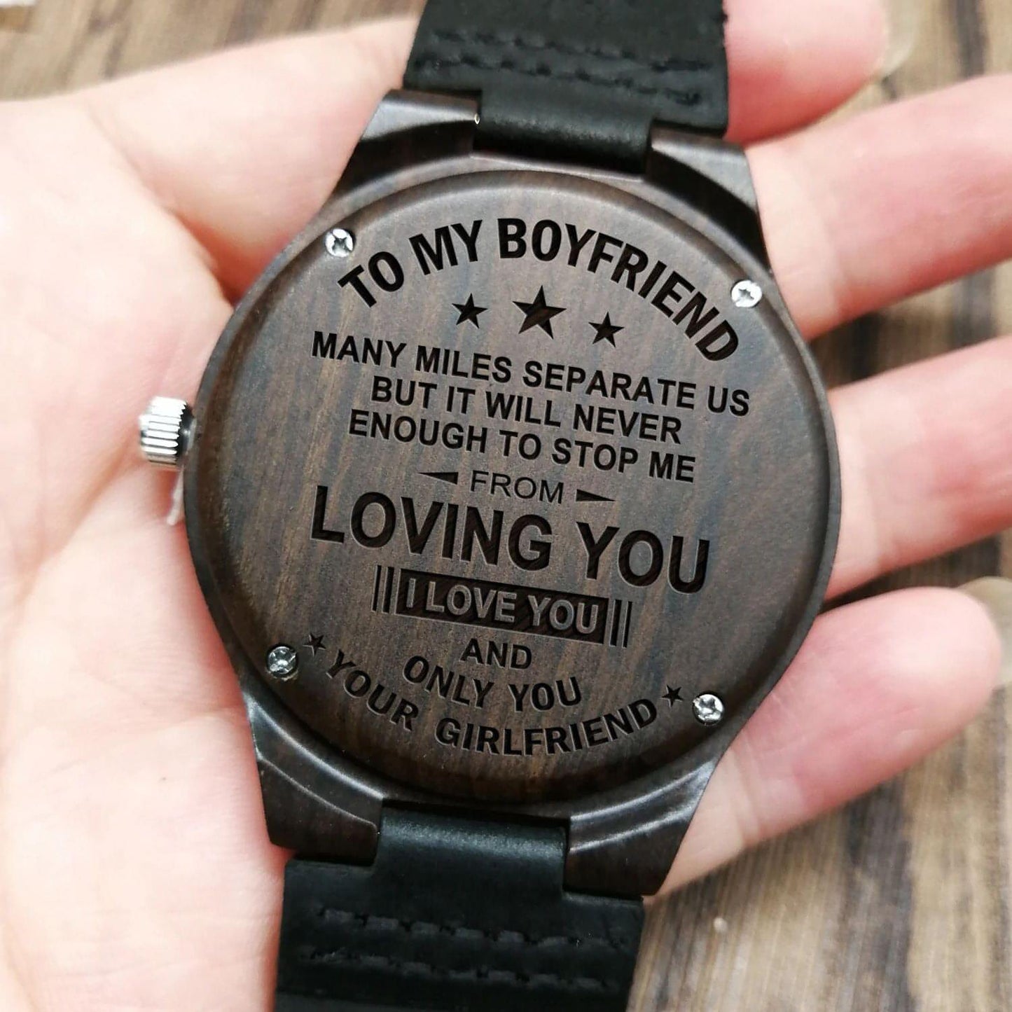 Custom Engraved Wooden Watch – Personalized Gift for Him