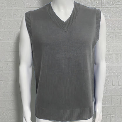 Knitwear Street Slim Fit V-neck Sleeveless Vest Sweater Men