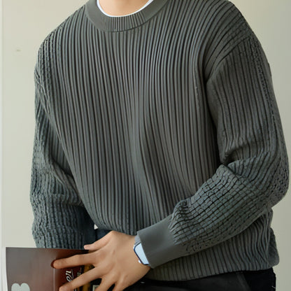 High-end Long Sleeve Loose Round Neck Men's Knitwear