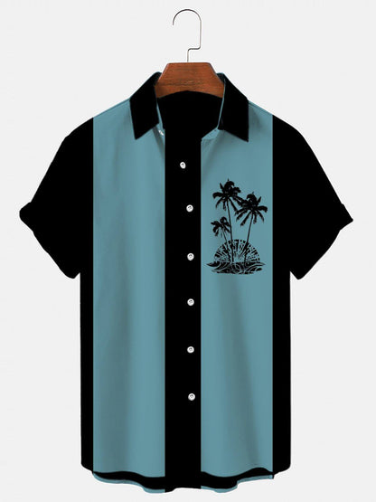 Camisa masculina de vestido havaiano de vice -miami