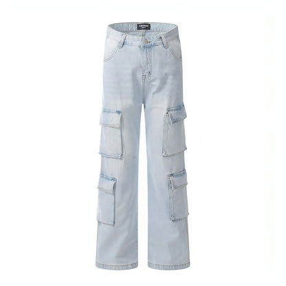 Wash Light Color Cargo Jeans Men