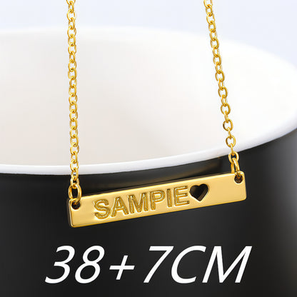 Love Hollow Square Brand Name Custom Necklace