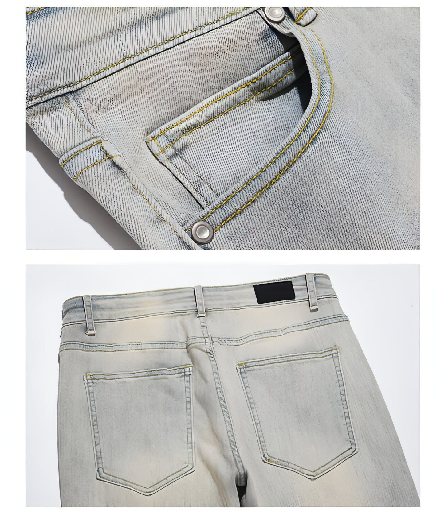 High Street Yellow Mud Washed And Distressed Men's Casual Pants