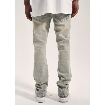 High Street Yellow Mud Washed And Distressed Men's Casual Pants