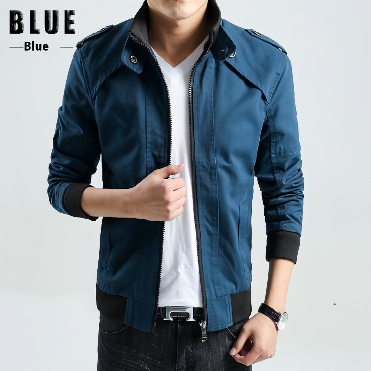 Chaqueta de cuello alto para hombre