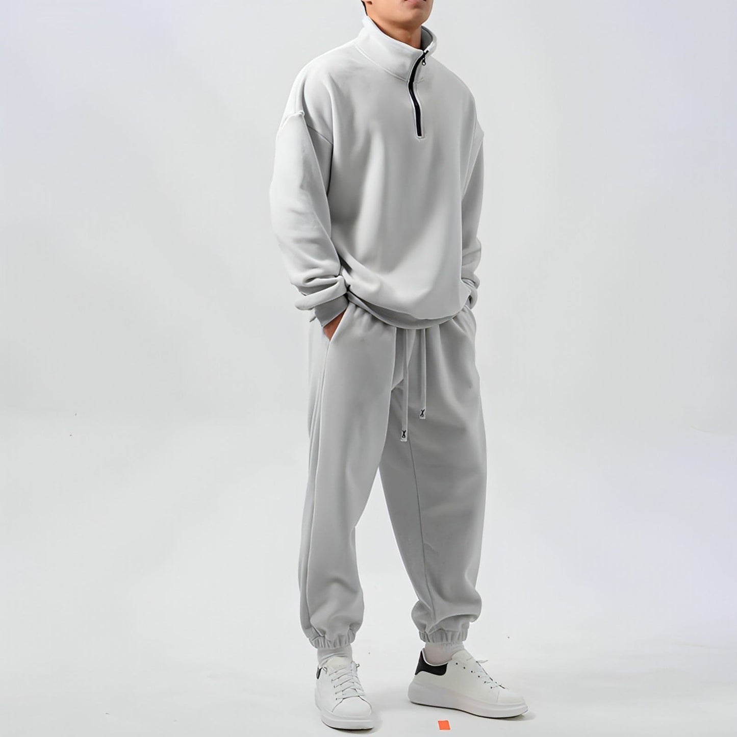 Sports Tracksuit Men's Wide Loose Fleece Long Sleeve Casual