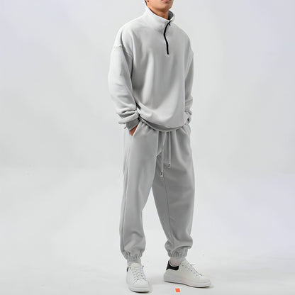 Sports Tracksuit Men's Wide Loose Fleece Long Sleeve Casual