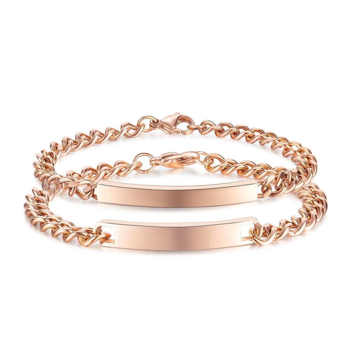 Titanium Steel Curved Plate Rose Gold Plated Men's And Women's Bracelet Bracelet