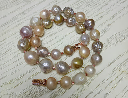 Pure Natural Oversized Pearl Long Necklace Personality Luxurious