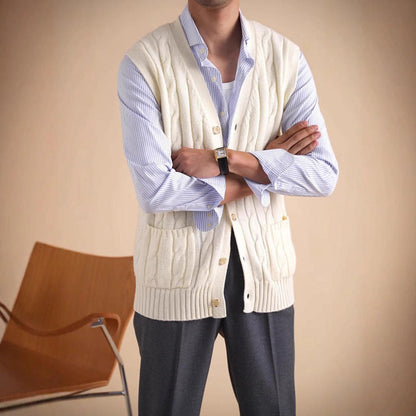 Aoyang Woolen Vest Sweater de outono e inverno masculinos