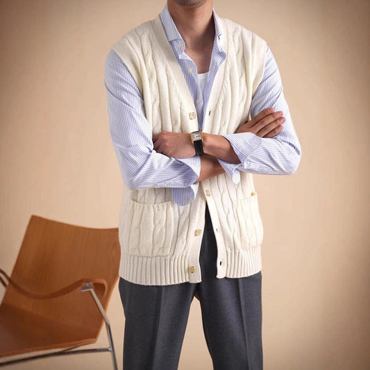 Aoyang Woolen Vest Sweater de outono e inverno masculinos