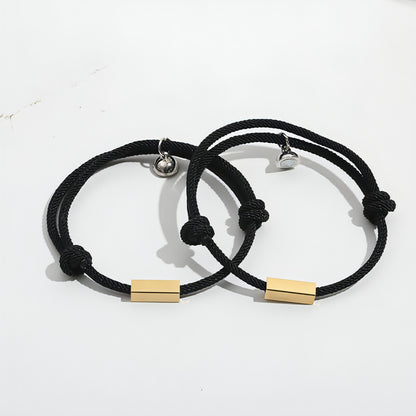 Magnetic Engraved Couple Bracelet – Stay Connected, Always!