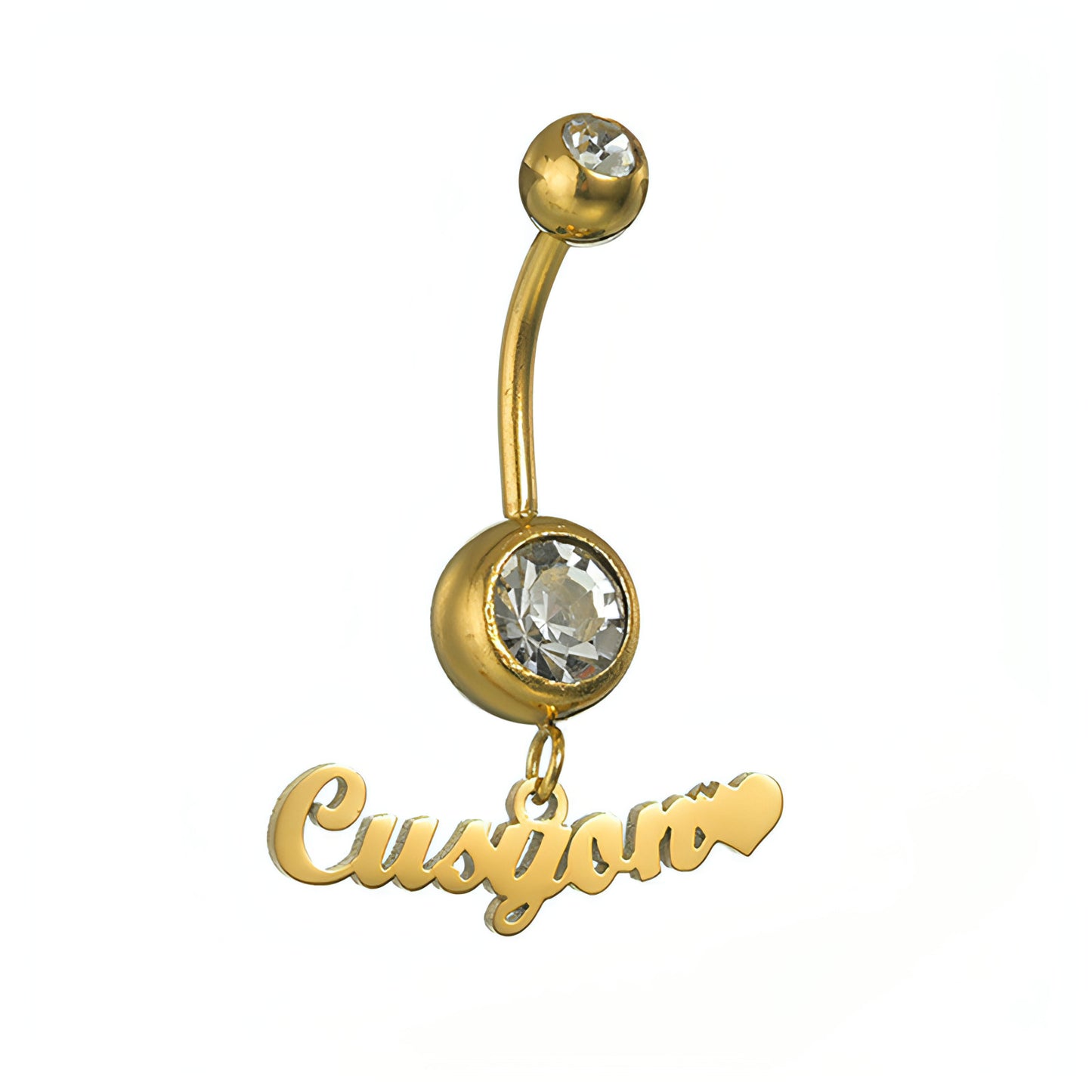 Custom Zircon Alphabet Belly Button Ring – Personalized Body Jewelry