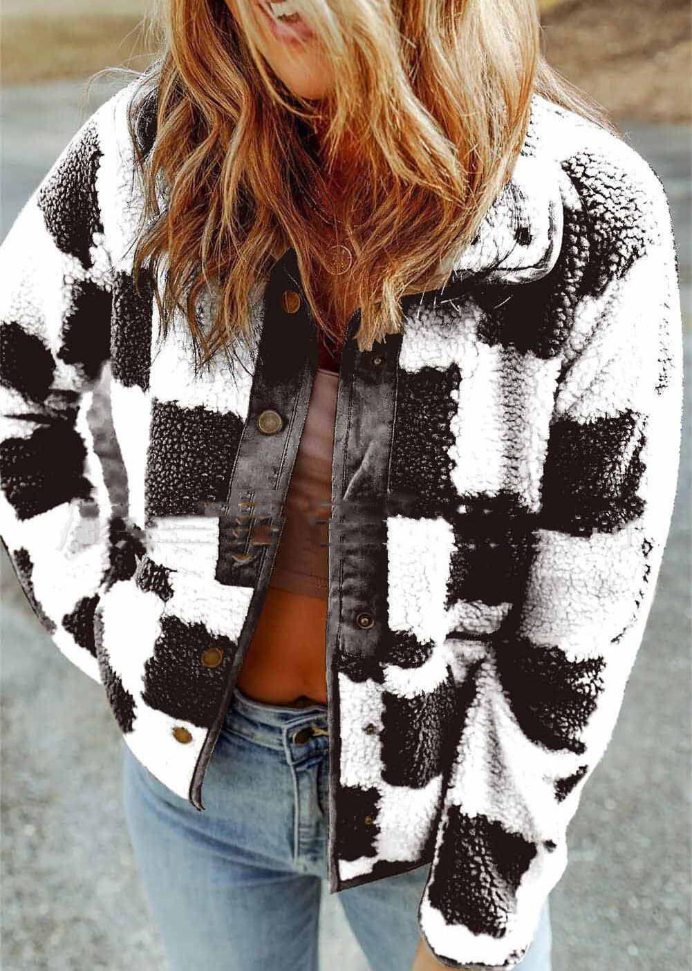 A1. Fashion Personality Women's Plaid Jacket