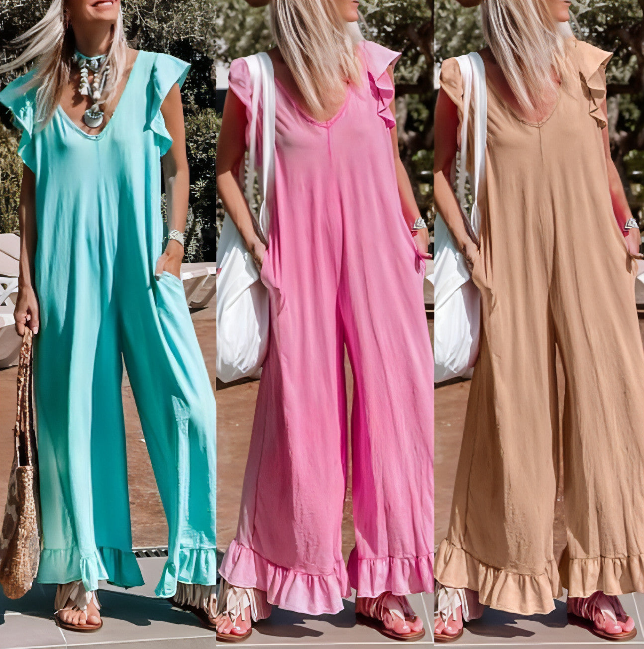 Loose Lotus Leaf Jumpsuit Casual Jumpsuit