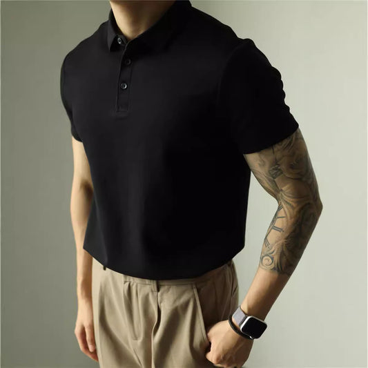 Chic Summer Polo: Modern Lapel Short Sleeve Shirt