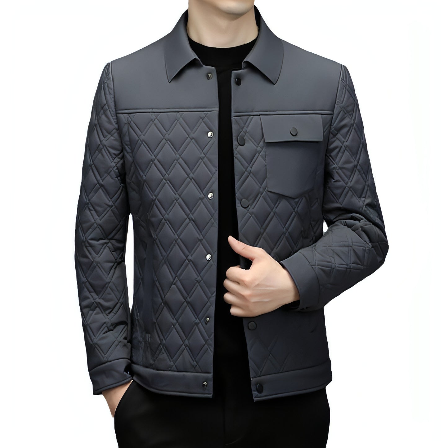 Men's Simple Casual Cotton-padded Jacket With Mulberry Silk