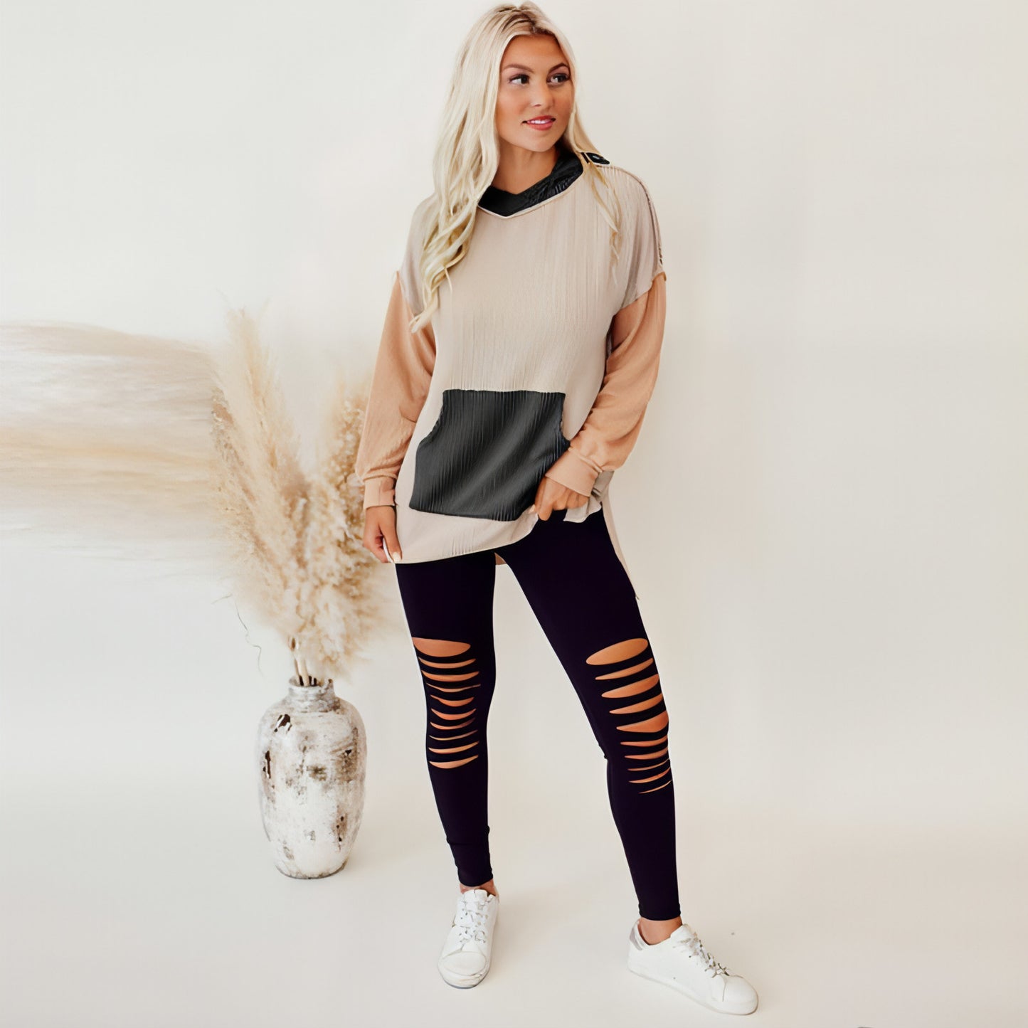 Split Long Sleeve Sweater Women's