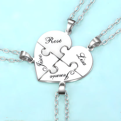 Personalized Family Pendant – Heart Necklace for Siblings & Loved Ones