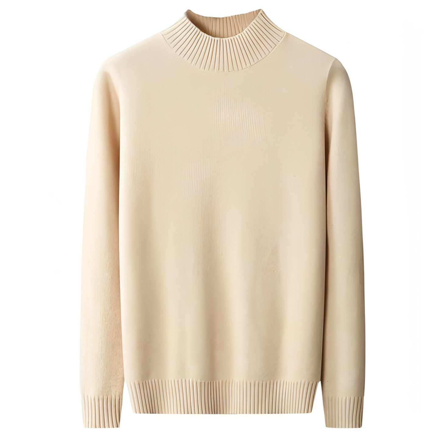 Mock Neck Sweater Men's Pure Wool