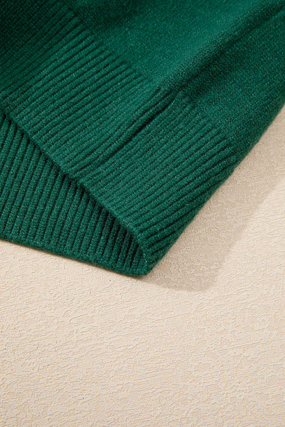 Evergreen-Perlenpullover mit überschnittener Schulterpartie und Rundhalsausschnitt