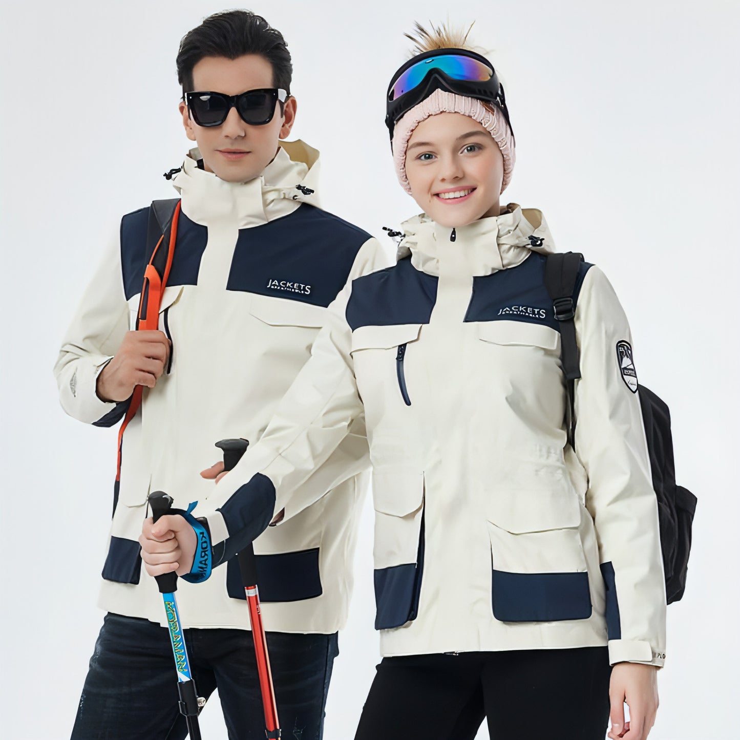 Winter Herren Skijacke Wasserdicht Winddicht Atmungsaktiv Warm Softshell Langarm Mantel